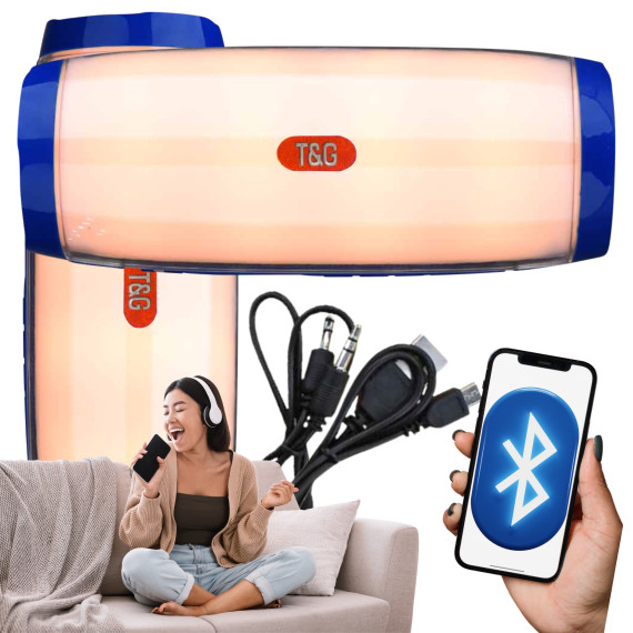 Głośnik Bluetooth TG165C Fioletowy T&G Odcienie fioletowego
