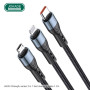 Kabel 3w1 do iPhone Lightning 8-pin + Typ C + Micro JA024 JOKADE Czarny