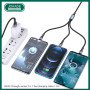 Kabel 3w1 do iPhone Lightning 8-pin + Typ C + Micro JA024 JOKADE Czarny