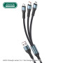 Kabel 3w1 do iPhone Lightning 8-pin + Typ C + Micro JA024 JOKADE Czarny