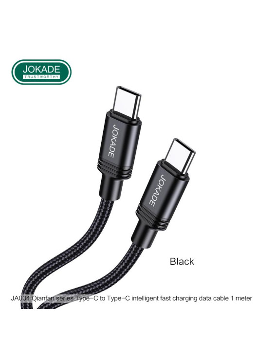 Kabel USB JOKADE JA034 C-C CZARNY Typ C / Typ C JOKADE Czarny