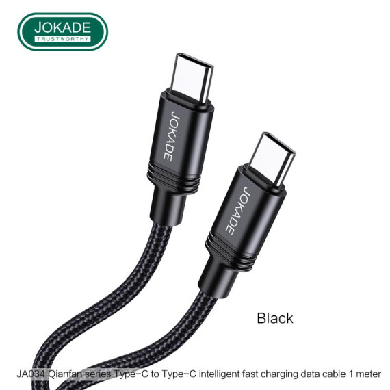 Kabel USB JOKADE JA034 C-C CZARNY Typ C / Typ C JOKADE Czarny