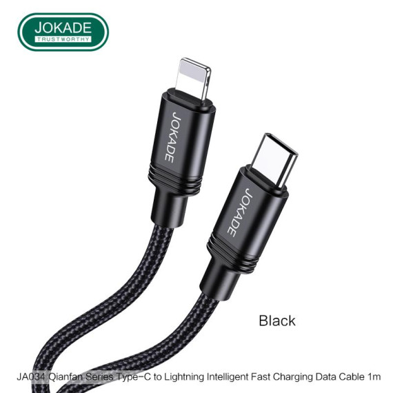 Kabel USB JOKADE JA034 C-LIGHTNING CZARNY Typ C /iPhone Lightning JOKADE Czarny