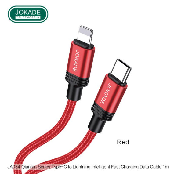 Kabel USB JOKADE JA034 C-LIGHTNING CZERWONY Typ C /iPhone Lightning JOKADE Czerwony