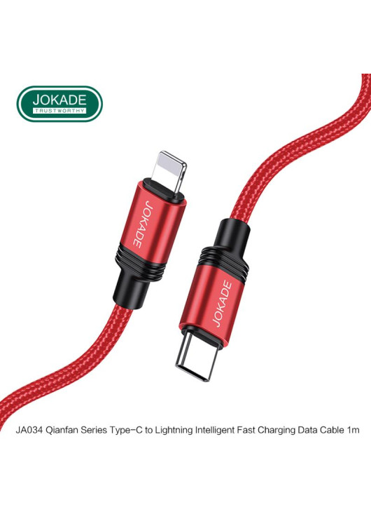 Kabel USB JOKADE JA034 C-LIGHTNING CZERWONY Typ C /iPhone Lightning JOKADE Czerwony