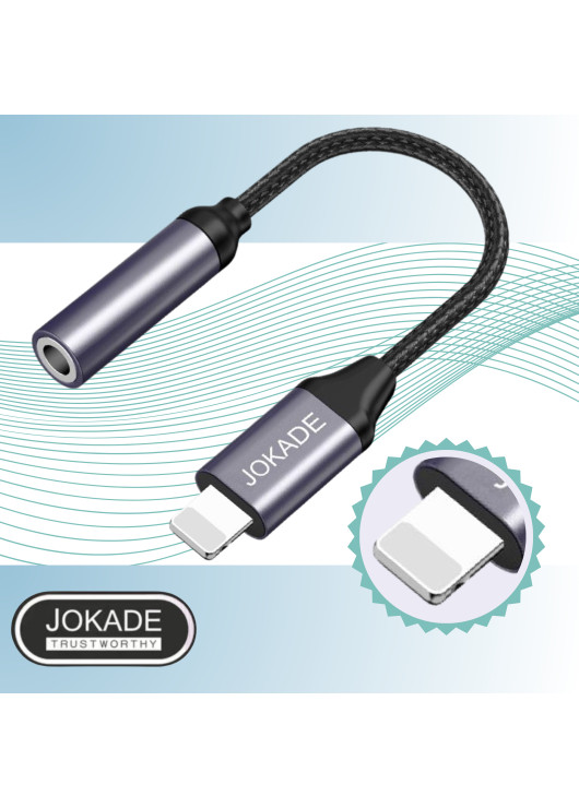 Adapter Słuchawkowy iPhone Lightning na mini jack 3,5mm JOKADE JC001 JOKADE Czarny