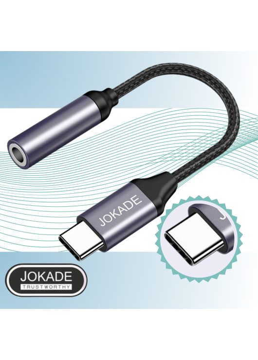 Adapter Słuchawkowy USB Typ C na mini jack 3,5mm JOKADE JC001 TYP C JOKADE Srebrny