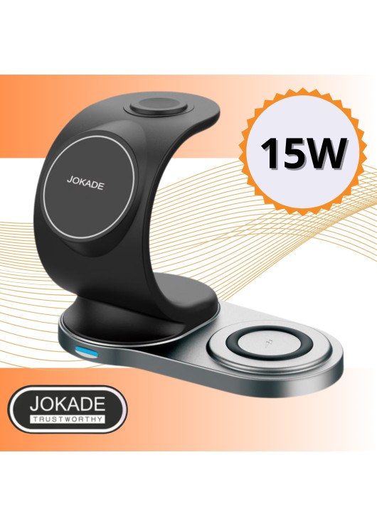 Ładowarka indukcyja 3w1 15W JOKADE JK007 JOKADE Czarny