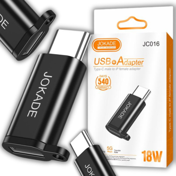 Adapter Type C męski do Lightning JOKADE JC016 JOKADE Czarny