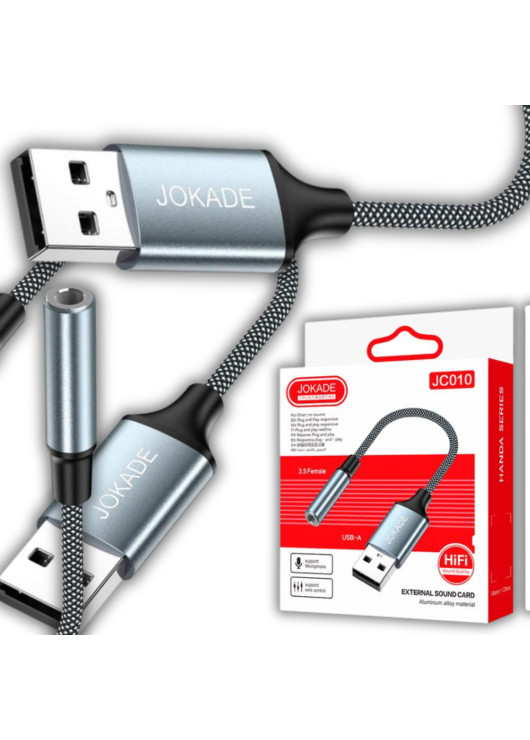 Adapter USB jack 3,5mm JOKADE JC010 JOKADE Czarny