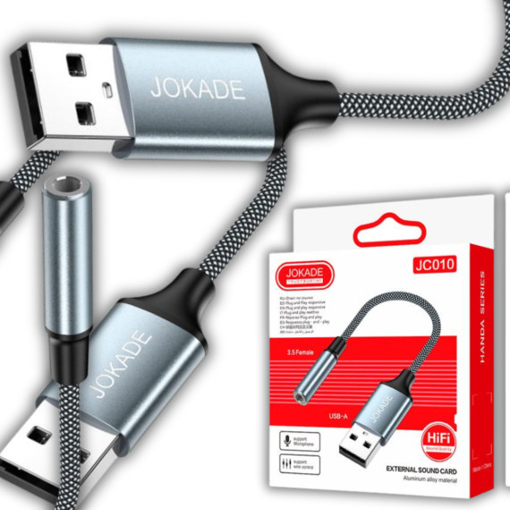 Adapter USB jack 3,5mm JOKADE JC010 JOKADE Czarny