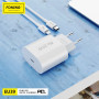 FONENG ładowarka sieciowa EU39 PD 20W 1xUSB-C + kabel USB-C - Lightning Biały Foneng Biały