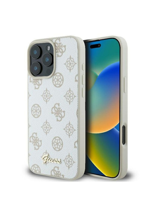 GUESS futerał kompatybilny z MagSafe GUHMP16XPGPYSH (PU Peony Script Logo) biały Apple iPhone 16 Pro Max Guess Biały