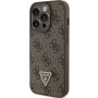Guess nakładka GUHCP15LP4TDPW brązowa hardcase Leather 4G Triangle Strass Apple Iphone 15 Pro Guess Brązowy