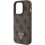 Guess nakładka GUHCP15LP4TDPW brązowa hardcase Leather 4G Triangle Strass Apple Iphone 15 Pro Guess Brązowy