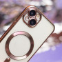 Nakładka Color Chrome Magsafe Apple iPhone 16e Przezroczysty z ramką złoty róż
