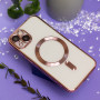 Nakładka Color Chrome Magsafe Samsung S25 Plus Przezroczysty z ramką złoty róż