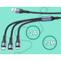 Kabel 3w1 do iPhone Lightning 8-pin + Typ C + Micro JA024 JOKADE Czarny