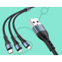 Kabel 3w1 do iPhone Lightning 8-pin + Typ C + Micro JA024 JOKADE Czarny