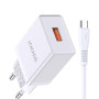 JOKADE ładowarka sieciowa JB022 3A 1xUSB + kabel Typ C Biała Typ C JOKADE Biały