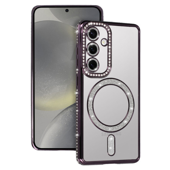 Bling Magsafe Case Samsung Galaxy S25 Ultra Fioletowy
