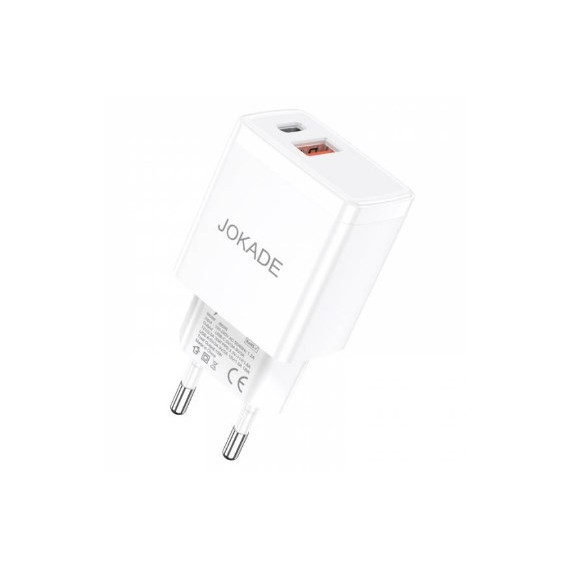 Ładowarka sieciowa PD 30W+18W JOKADE JB099 USB + USB-Typ C JOKADE Biały