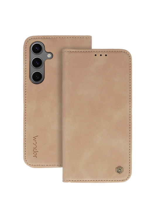 Etui Portfel Samsung S25 Edge Beżowy