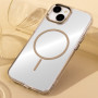 Drop Glue Colorful Ring Mag Cover kompatybilny z MagSafe Apple Iphone 14 PRO Przeźroczysty złota ramka
