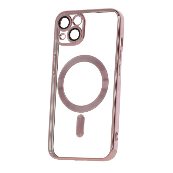 Nakładka Color Chrome Magsafe Apple iPhone 12 Przezroczysty z ramką złoty róż