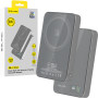 Blavec Power Bank 10000mAh BJ-04 Slim 13,5mm - Typ C - 22,5W magnetyczny indukcyjny Magsafe 3 w 1 (PBBJ04-MC10G) szary szklany