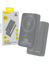 Blavec Power Bank 10000mAh BJ-04 Slim 13,5mm - Typ C - 22,5W magnetyczny indukcyjny Magsafe 3 w 1 (PBBJ04-MC10G) szary szklany
