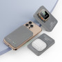 Blavec Power Bank 10000mAh BJ-04 Slim 13,5mm - Typ C - 22,5W magnetyczny indukcyjny Magsafe 3 w 1 (PBBJ04-MC10G) szary szklany