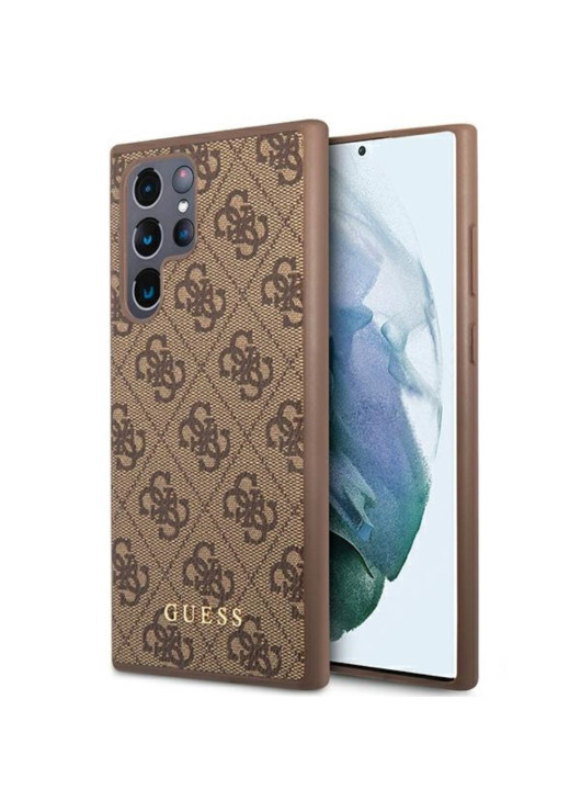 Guess nakładka GUHCS23LG4GFBR brązowa hard case 4G Metal Gold Logo Samsung S23 Ultra Guess Brązowy