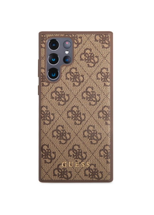 Guess nakładka GUHCS23LG4GFBR brązowa hard case 4G Metal Gold Logo Samsung S23 Ultra Guess Brązowy