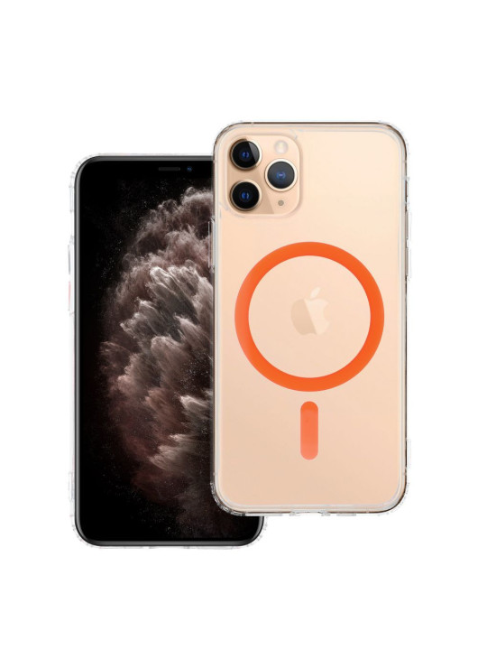 Drop Glue Colorful Ring Mag Cover kompatybilny z MagSafe Apple iPhone 11 PRO Pomarańczowy