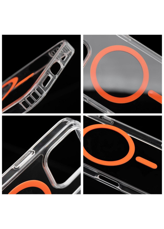 Drop Glue Colorful Ring Mag Cover kompatybilny z MagSafe Apple iPhone 11 PRO Pomarańczowy