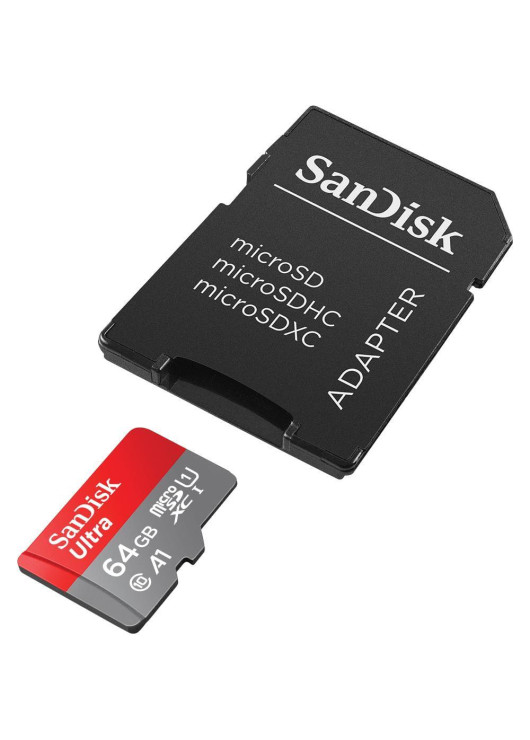 SanDisk karta pamięci Ultra Android microSDXC 64GB 140MB/s A1 Cl.10 UHS-I + adapter Sandisk Czarny