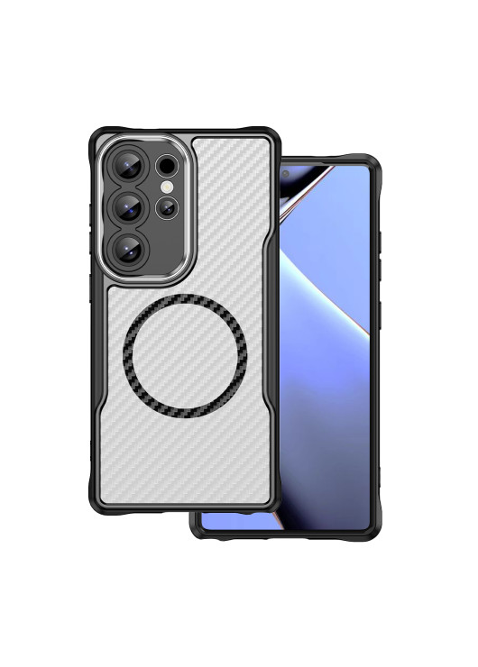 Nakładka Defender Carbon Mag Samsung Galaxy S25 Ultra Przezroczysty z czarną ramką