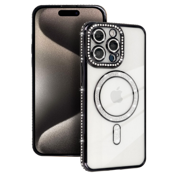 Bling Magsafe Case Samsung Galaxy S25 Czarny