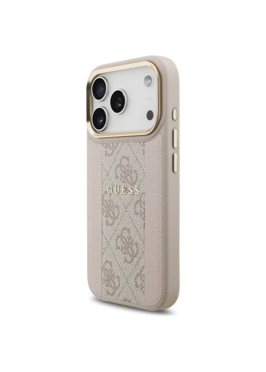 GUESS futerał kompatybilny z MagSafe GUHMP17LPG4SEMCP (PU W/ 4G PU Stripe) różowy Apple iPhone 17 Pro Guess Różowy