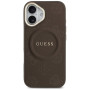 GUESS futerał kompatybilny z MagSafe GUHMP17SPSAMSECW (PU W/ Peony Hot Stamp) brązowy Apple iPhone 17 Guess Brązowy