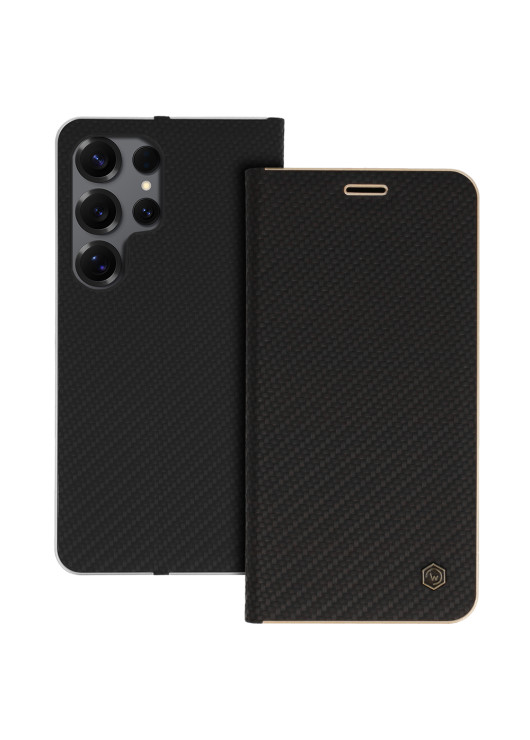 Etui Portfel Carbon Samsung Galaxy S25 Ultra Czarny