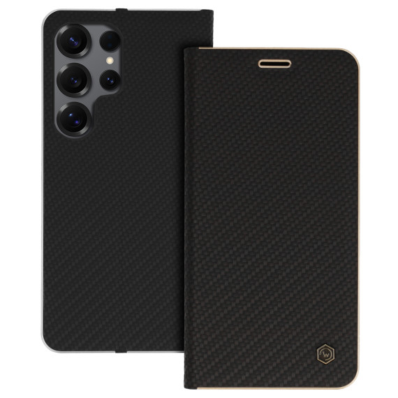 Etui Portfel Carbon Samsung Galaxy S25 Ultra Czarny