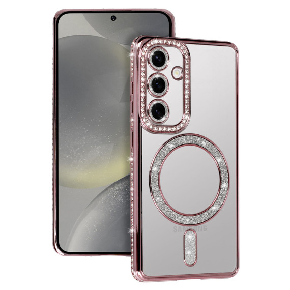 Bling Magsafe Case Samsung Galaxy S25 Odcienie różowego