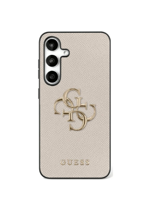 Guess nakładka HC PU Grained Big 4G and Classic Logo beżowa Samsung Galaxy S25 Guess Beżowy
