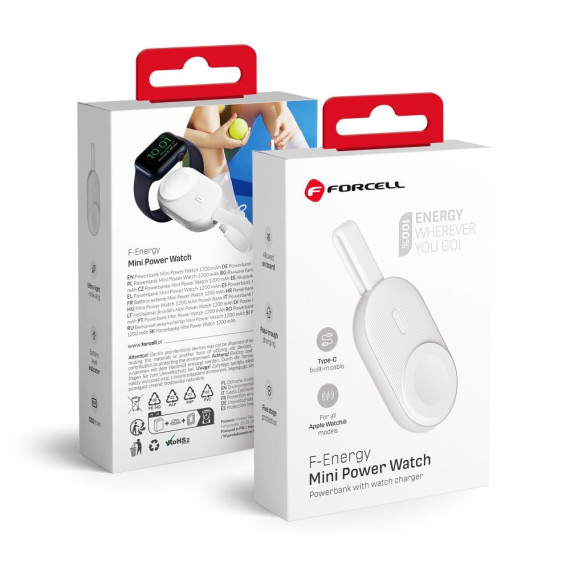 Powerbank do Apple Watch Forcell F-Energy Mini Power Watch 1A 2,5W 1200 mAh biały Forever Biały