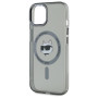 Karl Lagerfeld nakładka HC MagSafe IML Metal Choupette Head czarna Apple Iphone 15 Karl Lagerfeld Czarny