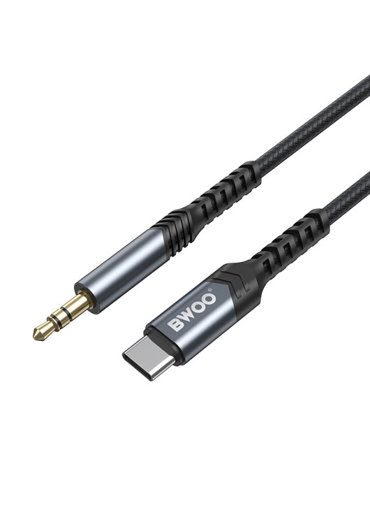 BWOO kabel AUX 3.5mm - USB-C BO-AUX066 czarny Aux Bwoo Odcienie czarnego