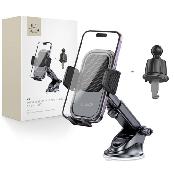 UCHWYT TECH-PROTECT V6 UNIVERSAL DASHBOARD & VENT CAR MOUNT BLACK Tech-Protect Czarny