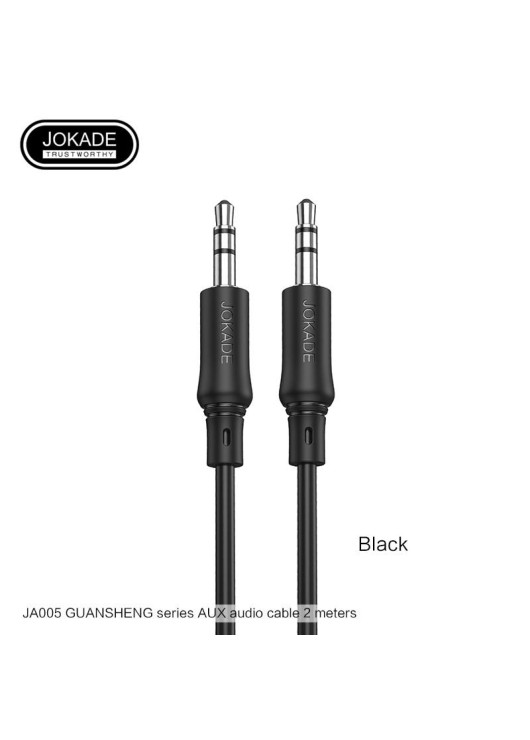  Kabel Jack 3,5mm 200cm AUX Jokade JA005 Aux JOKADE Odcienie czarnego